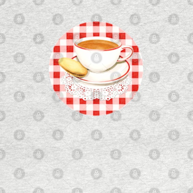 Red Gingham and Teacups by PatriciaSheaArt